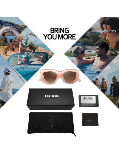 Gafas de sol Joopin cateye polarizadas rosa UV400 para mujer