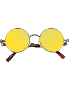 Gafas de Sol Retro Steampunk FEISEDY Bronce Verde 4.83 cm 2