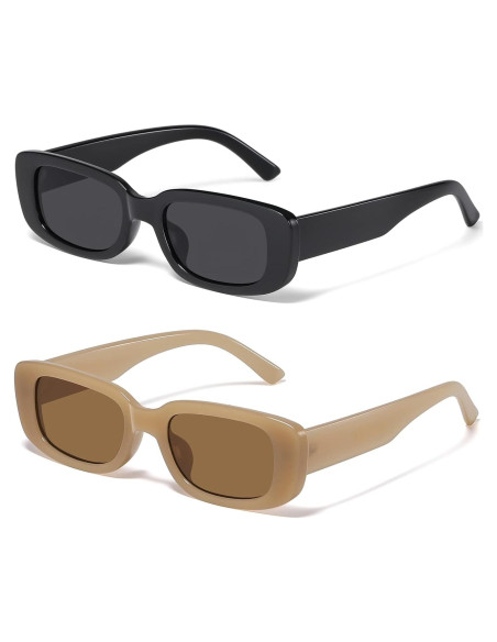 Gafas de Sol Rectangulares JASPIN UV400 Unisex Retro Gafas de Sol Rectangulares JASPIN UV400 Unisex Retro