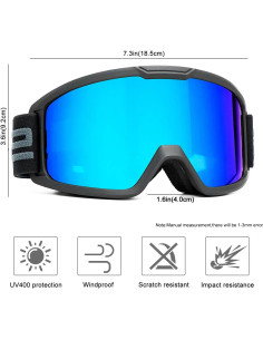 Gafas de esquí SPOSUNE ATV Doble Lente Anti-Vaho Unisex 2