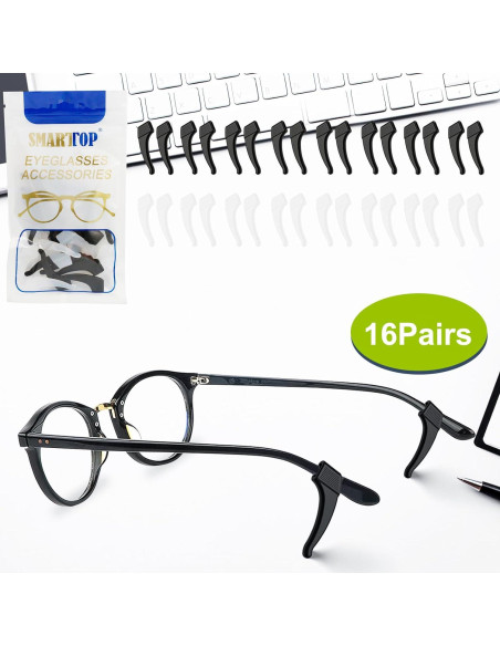 Ganchos Antideslizantes para Gafas SMARTTOP 16 Pares Silicona