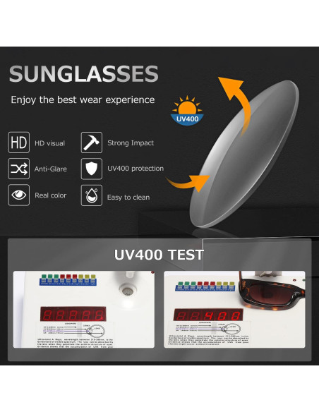 Gafas de sol KIMORN rectangulares UV400 moda retro