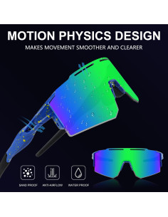 Gafas de Ciclismo OULAIQI Xq-550 Verde con Lentes Intercambiables 2