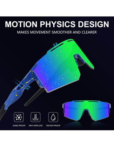 Gafas de Ciclismo OULAIQI Xq-550 Verde con Lentes Intercambiables