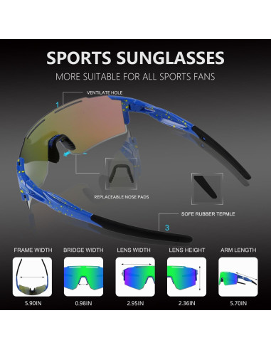 Gafas de Ciclismo OULAIQI Xq-550 Verde con Lentes Intercambiables