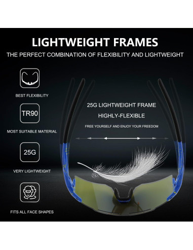 Gafas de Ciclismo OULAIQI Xq-550 Verde con Lentes Intercambiables