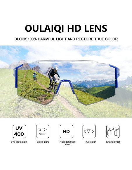 Gafas de Ciclismo OULAIQI Xq-550 Verde con Lentes Intercambiables