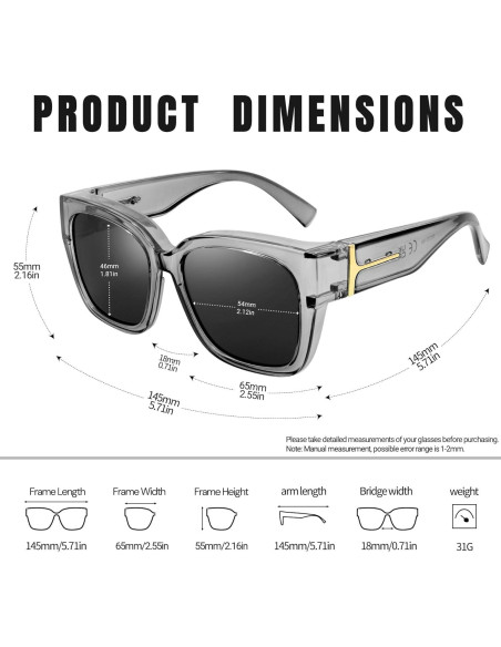 Gafas de Sol KANASTAL Polarizadas UV400 para Prescripción