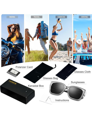 Gafas de Sol KANASTAL Polarizadas UV400 para Prescripción