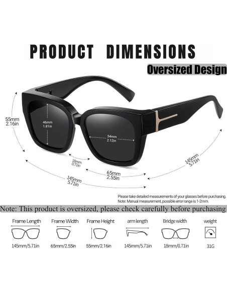 Gafas de Sol Polarizadas KANASTAL UV400 para Llevar sobre Gafas