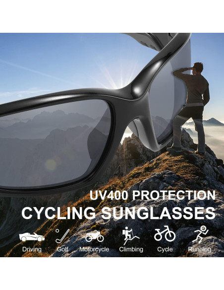 Gafas de sol deportivas PUKCLAR polarizadas UV400 gris