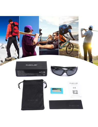 Gafas de sol deportivas PUKCLAR polarizadas UV400 gris