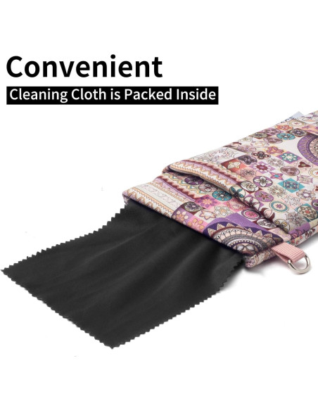 Estuche Doble para Gafas Cuadrícula Rosa con Paño de Limpieza Estuche Doble para Gafas Cuadrícula Rosa con Paño de Limpieza