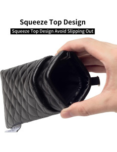 Estuche para Gafas Doble Cristal PU Negro con Paño 2