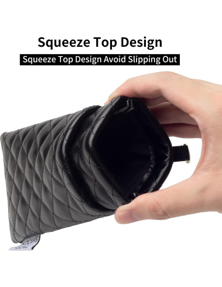 Estuche para Gafas Doble Cristal PU Negro con Paño