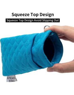 Estuche Doble para Gafas de Microfibra Azul con Paño 2