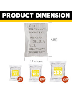 Paquete de 100 Gel de Silica Deshidratante 2g Ur-Excellent 2