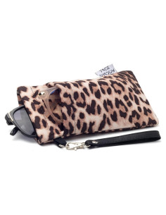 Estuche para Gafas Doble Leopardo 180x90mm con Paño