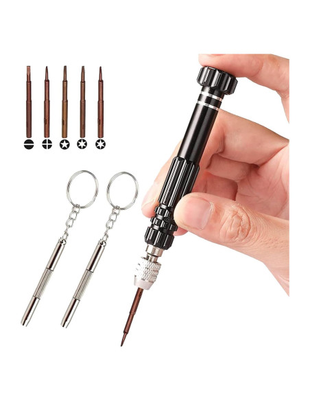 Kit de Reparación de Gafas ESINAM 5 en 1 y Mini Destornillador