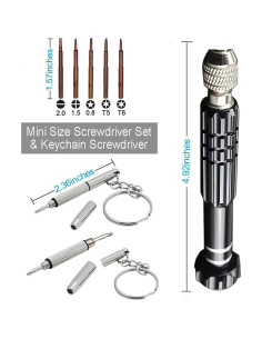 Kit de Reparación de Gafas ESINAM 5 en 1 y Mini Destornillador 2