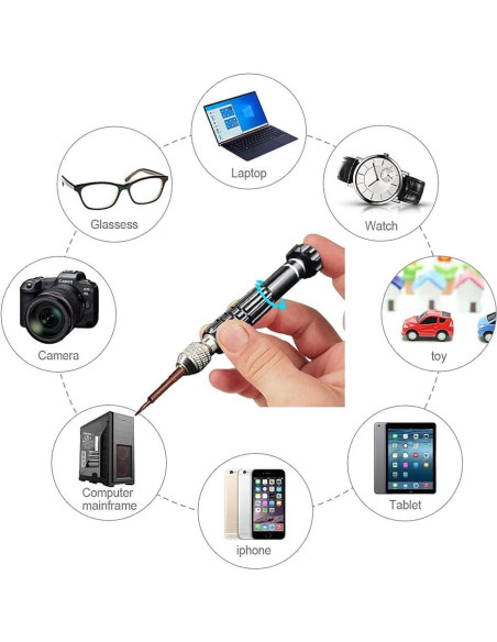 Kit de Reparación de Gafas ESINAM 5 en 1 y Mini Destornillador