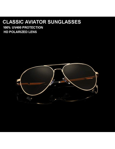 Gafas de Sol Aviador Gleyemor 52mm Polarizadas Unisex