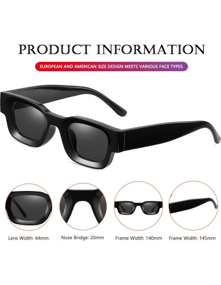 Gafas de sol polarizadas AIEYEZO retro unisex 44mm UV400