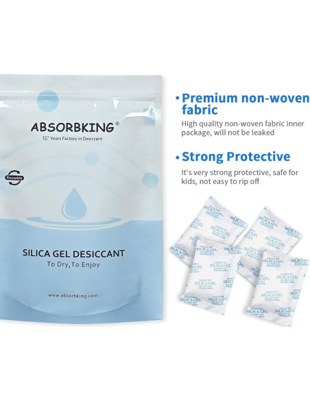 Paquetes de Gel de Sílice 20g - 80 Pcs Desecante Seguro para Alimentos