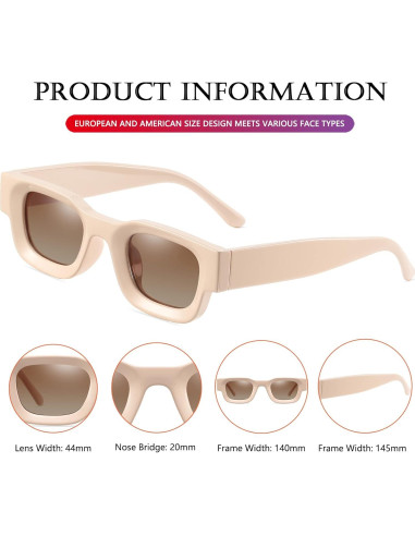 Gafas de sol polarizadas AIEYEZO retro unisex 44mm UV400