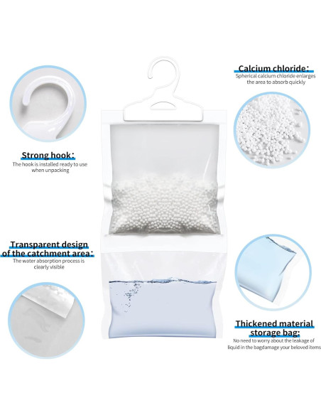 Bolsas Deshumidificadoras ZSZMFH 12 Paquetes 500ml Sin Olor