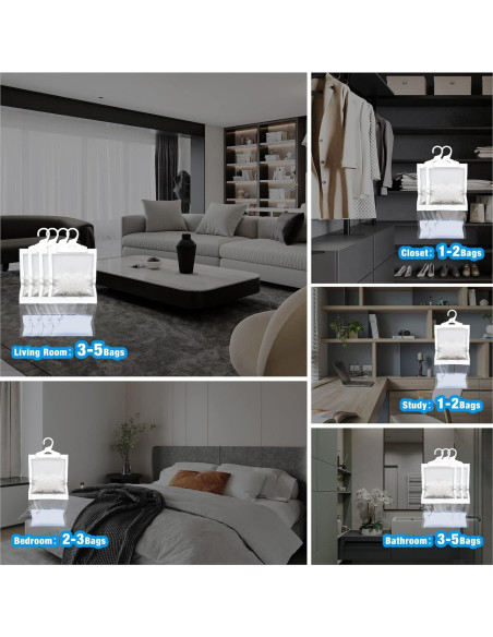 Bolsas Deshumidificadoras ZSZMFH 12 Paquetes 500ml Sin Olor