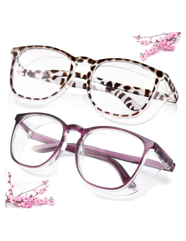 Gafas de Seguridad SQIMZAR Antiempañamiento Púrpura Leopardo