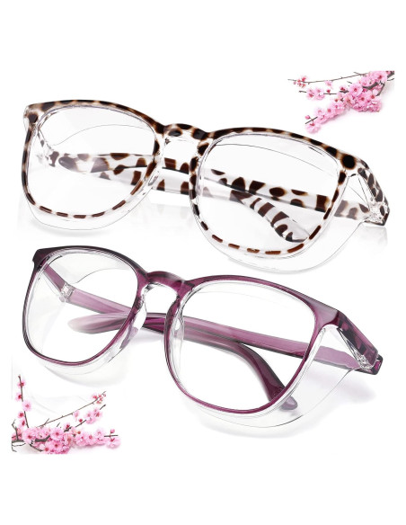 Gafas de Seguridad SQIMZAR Antiempañamiento Púrpura Leopardo