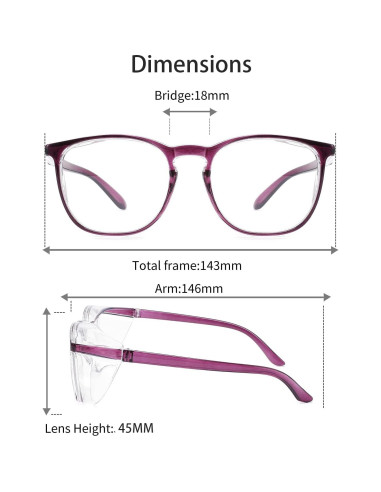 Gafas de Seguridad SQIMZAR Antiempañamiento Púrpura Leopardo