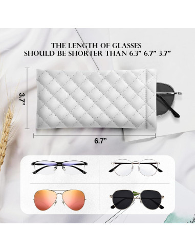 Estuche de Gafas Suave PU - Bolsa Organizador 2 Piezas