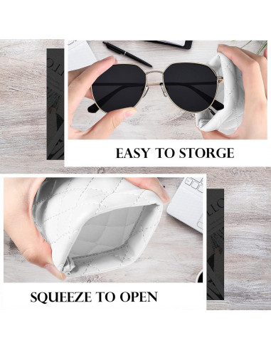Estuche de Gafas Suave PU - Bolsa Organizador 2 Piezas