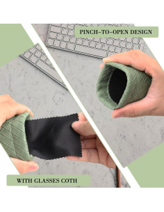 Estuche de Gafas Suave PU - Bolsa Organizador 2 Piezas 2