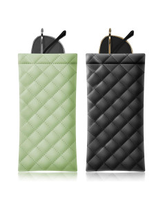 Estuche de Gafas Suave PU - Bolsa Organizador 2 Piezas