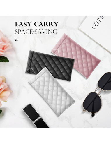 Estuche de Gafas Suave PU - Bolsa Organizador 2 Piezas