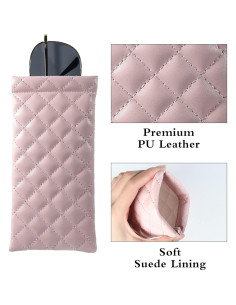 Estuche de Gafas Suave PU - Bolsa Organizador 2 Piezas 2