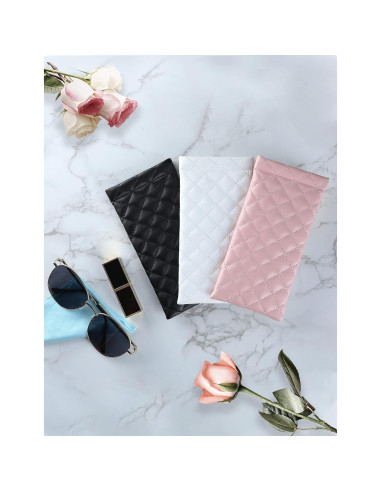 Estuche de Gafas Suave PU - Bolsa Organizador 2 Piezas
