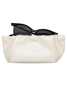 Estuche de Gafas Suave PU Beige - Bolsa Organizador Portátil