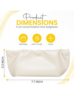 Estuche de Gafas Suave PU Beige - Bolsa Organizador Portátil 2