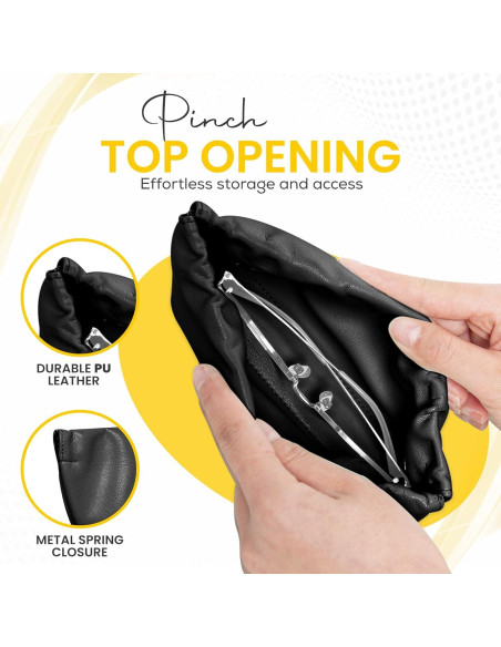 Estuche de Gafas Suave PU - Bolsa Organizador 2 Piezas