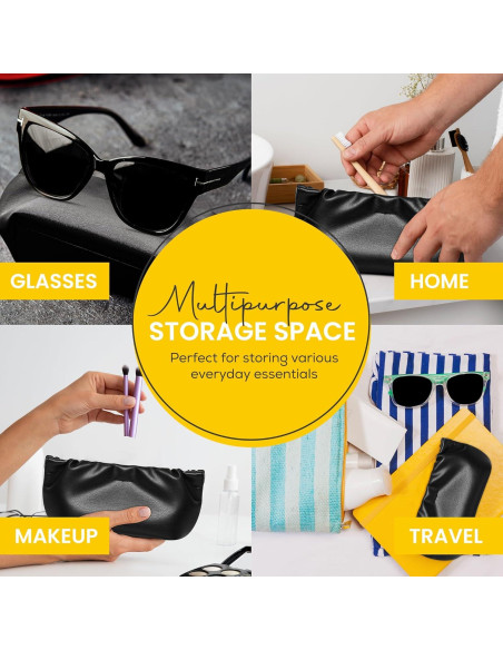 Estuche de Gafas Suave PU - Bolsa Organizador 2 Piezas