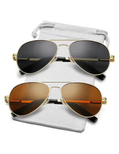 Gafas de sol AIEYEZO aviador polarizadas UV400 unisex