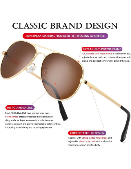 Gafas de sol AIEYEZO aviador polarizadas UV400 unisex