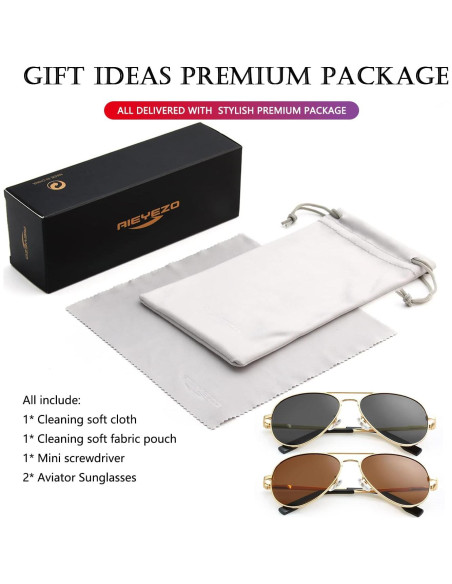 Gafas de sol AIEYEZO aviador polarizadas UV400 unisex