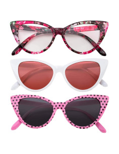 3 Pares de Gafas de Sol Ojo de Gato OWL UV400 Retro