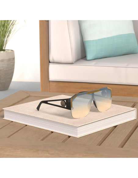 Gafas de Sol Cuadradas AIEYEZO Degradado Azul Marrón 72mm